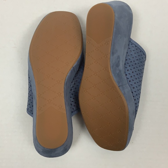 Blue Suede Platform wedge sandal Size 71/2 Medium - Picture 6 of 6